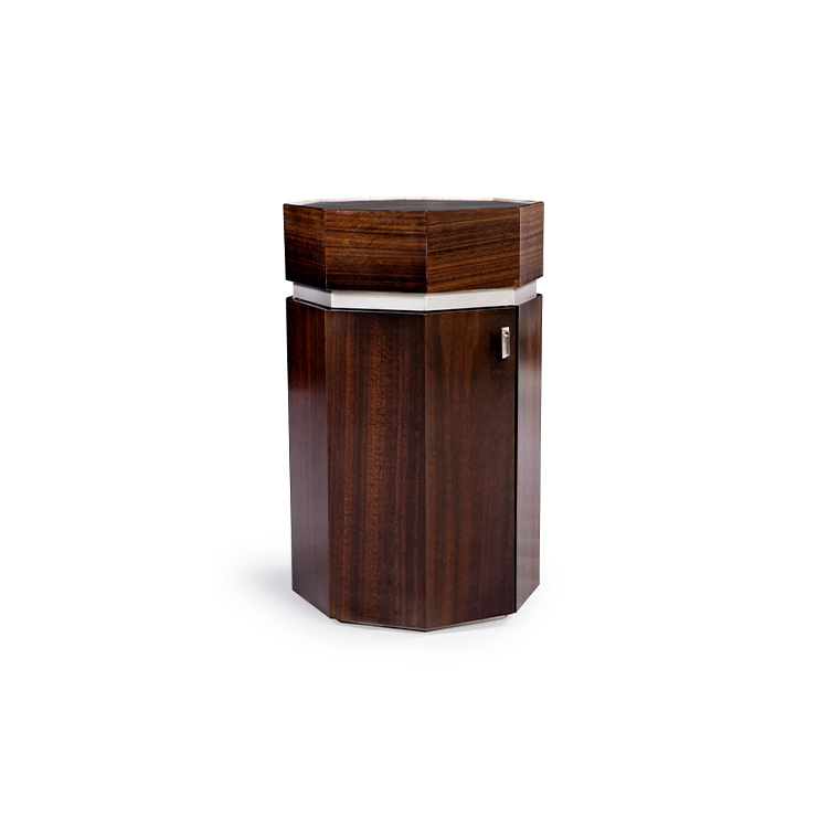 床头柜（桶柜）-面对柜左开木色