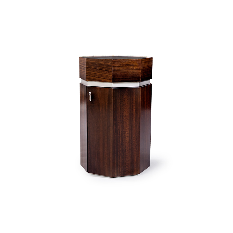 床头柜（桶柜）-面对柜右开木色