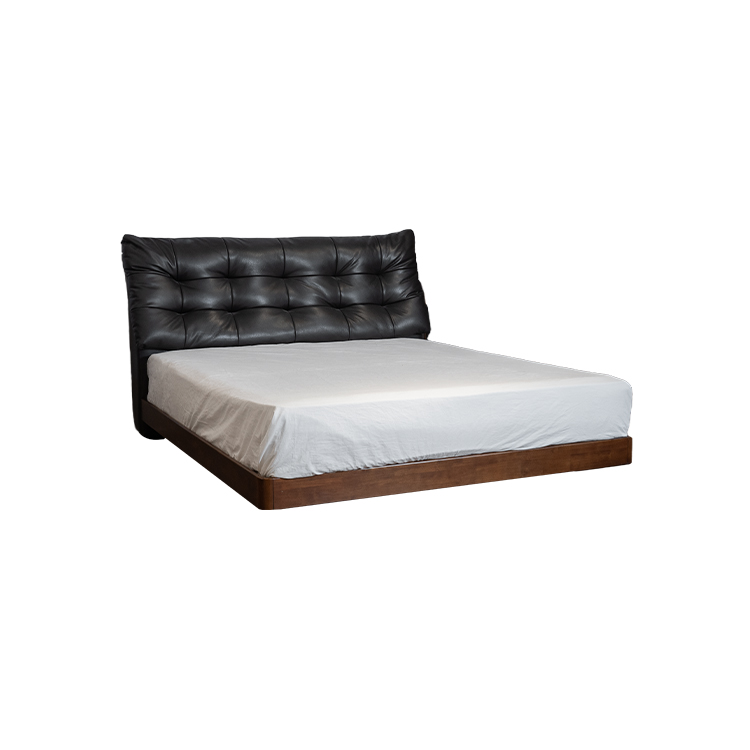 1.8米咖色软包皮床