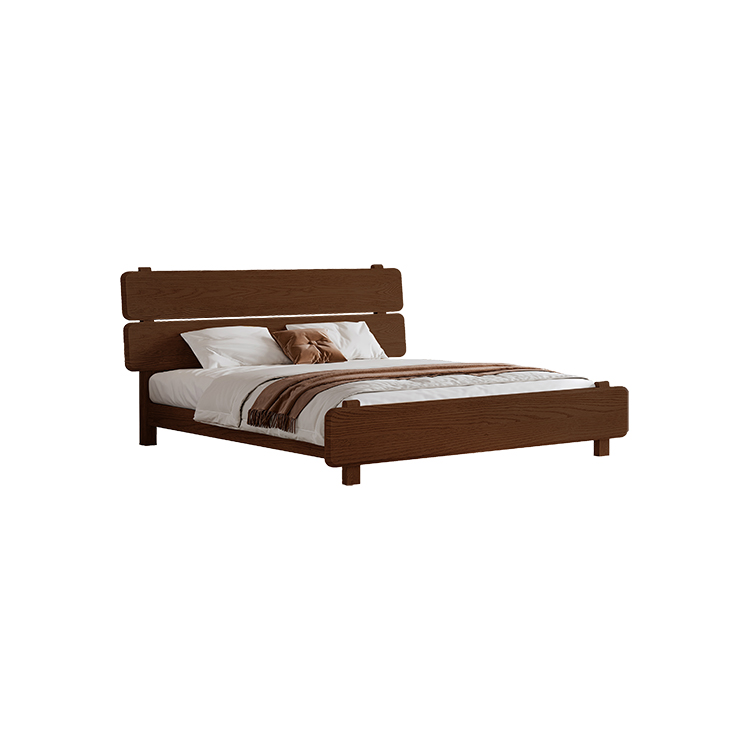 暖榫实木床（胡桃色）