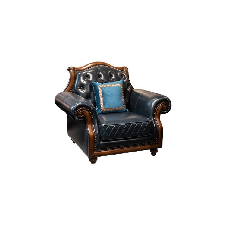 油蜡皮单人位沙发