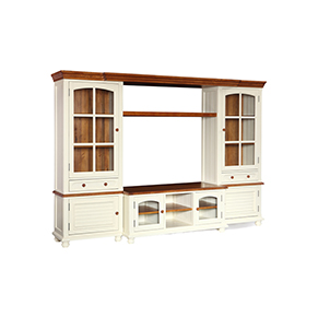 电视柜-蜜蜂色/仿古白
